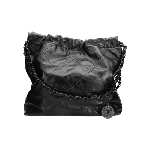 CHANEL 22Bag22K Осенний и Зимний Корова Кожа Тоут Сумка Сумка для покупок Сумка Сумка через плечо Маленькая Женская Черная