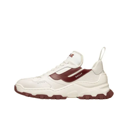 BALLY Низкий топ Casual Мужской Белый Темно-красный