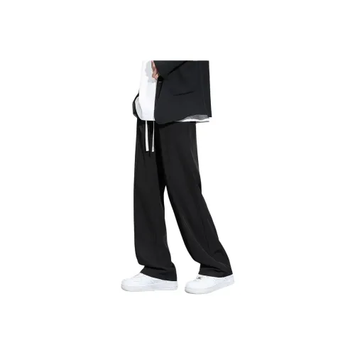 RUXU Черные флисовые унисекс повседневные штаны