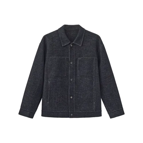 ZUO Темно-синие мужские куртки