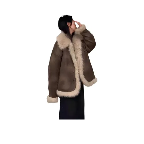 QINGYING Коричневый Унисекс Пальто