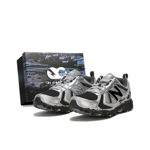 New Balance NB 410 V5 Амортизация Устойчивость к истиранию Дышащие Низкие Кроссовки для бега Унисекс Серебристо-черные