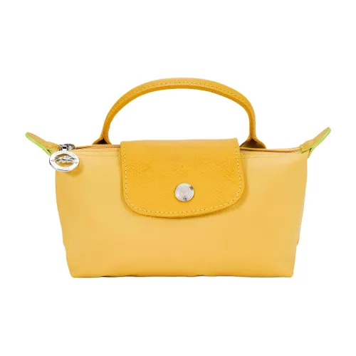 LONGCHAMP Le Pliage Green Экологичный Холст Сумка Маленькая Женская Желтая