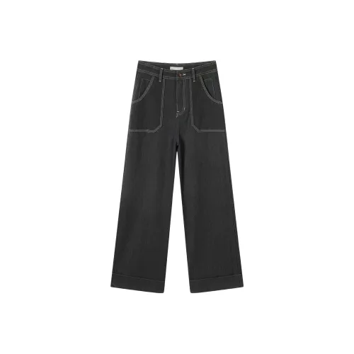 DIALOGUE Темный пыльный серый женские джинсы