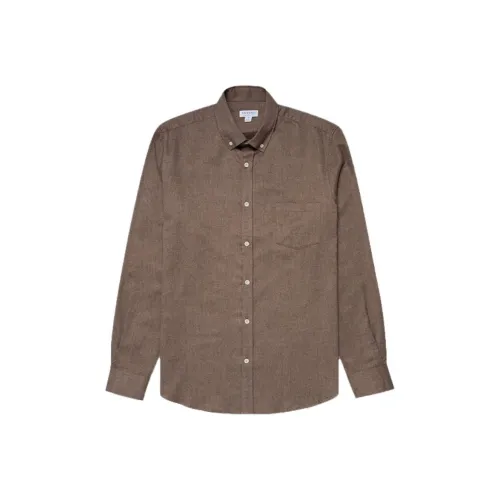 SUNSPEL Cedar Brown Men's Shirts SUNSPEL Кедровый Коричневый Мужские Рубашки