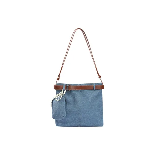 ELF SACK Холст Сумка через плечо Средняя Женская Джинсовый синий