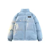 Синий хлопковый пуховик