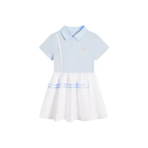 Antakids Платье Empty Зеркальный синий Чисто белый Детский