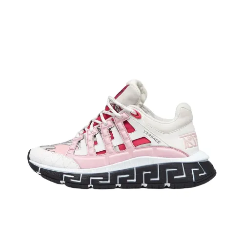 VERSACE Trigreca Низкий Топ Спортивная Повседневная Обувь Женская Розовая Белая