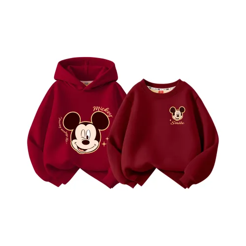 Disney [Утолщенный Wa с флисовой подкладкой] Dich Звезда Бургунди + Dich Празднование K Бургунди Kids Свитшоты