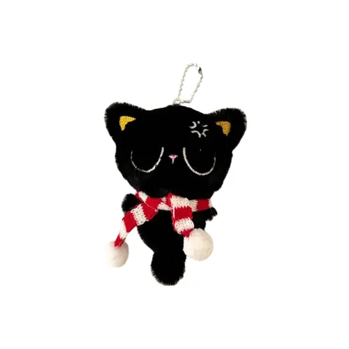 CHUNTUSHU Маленький Черный Кот Брелок Украшение Подвеска Плюшевая Подвеска 11 см Длина Тела