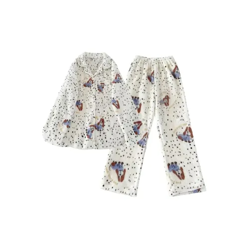 Dippanis Spot BIG Ear Puppy Women's Pajama Sets Dippanis Spot BIG Ухо Щенок Женские Пижамные комплекты