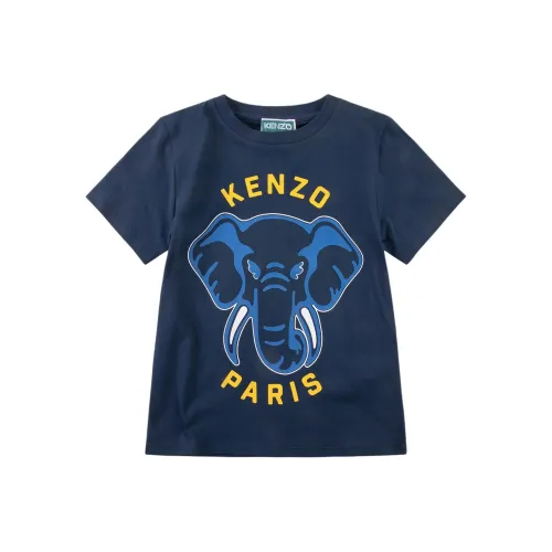 KENZO T-рубашка Детская одежда Короткий рукав Хлопок T-рубашка Морской синий Детский