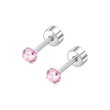 2 мм Гинкго Пастельно-розовые Серьги-гвоздики в форме спирали [1 пара] Медицинская титановая сталь