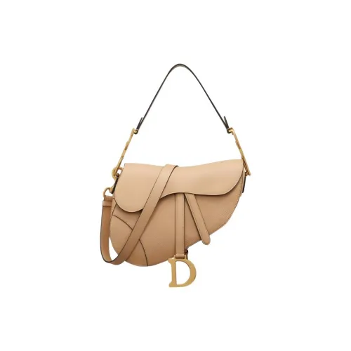 DIOR Седло Телячья кожа Седло Сумка Портативная Сумка через плечо Сумка через плечо Женская Бежевая