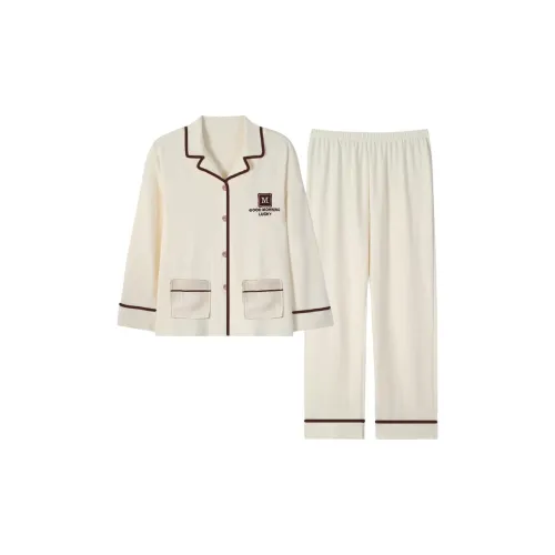 Bejirog Женские Абрикосовый Желтый Женские Пижамные Комплекты