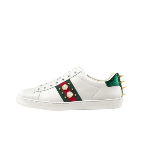 GUCCI Ace Стильные Скейтбординги Женские Белые
