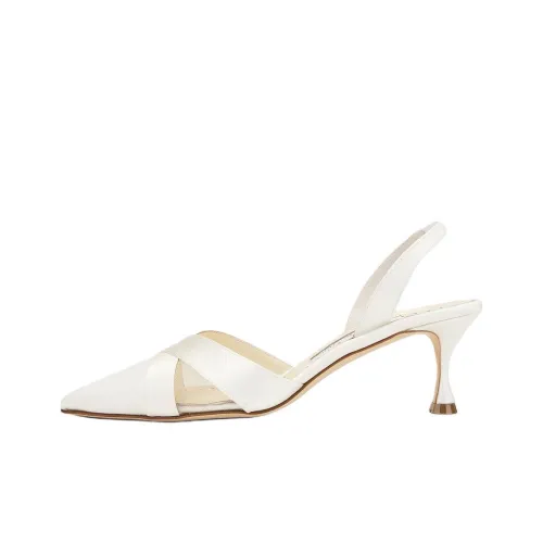 MANOLO BLAHNIK Oyounasli Узкий каблук Высокие каблуки 5 см Женские Белые