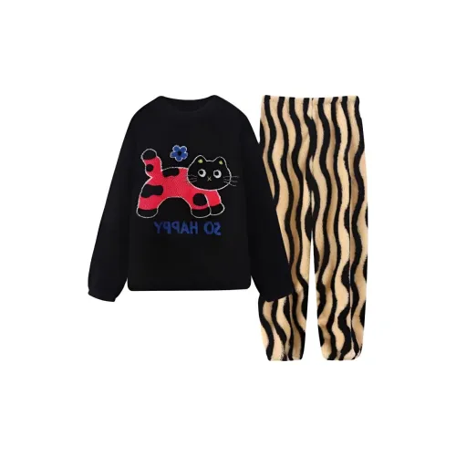 Dippanis Многоцветный Черный Кошка Женские Пижамные Комплекты