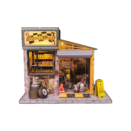 Morning Sea Landy Мотоцикл Ремонт SHOP Архитектура Наборы для самостоятельной сборки Дома