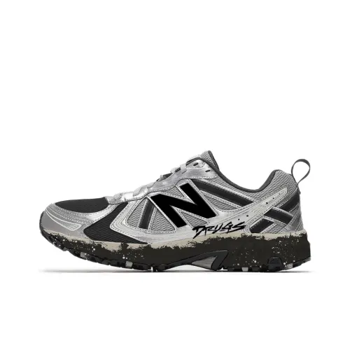 New Balance NB 410 V5 Амортизация Устойчивость к истиранию Дышащие Низкие Кроссовки для бега Унисекс Серебристо-черные