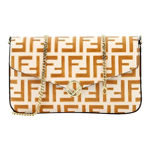 FENDI Телячья кожа Сумка через плечо Маленькая Женская Апельсин