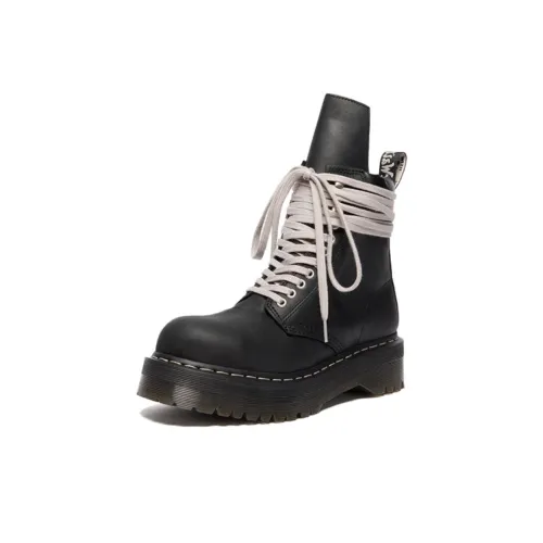 RICK OWENS x Dr.Martens 1490 Стальной Палец Quad Короткий Мартин Ботинок Унисекс Черный