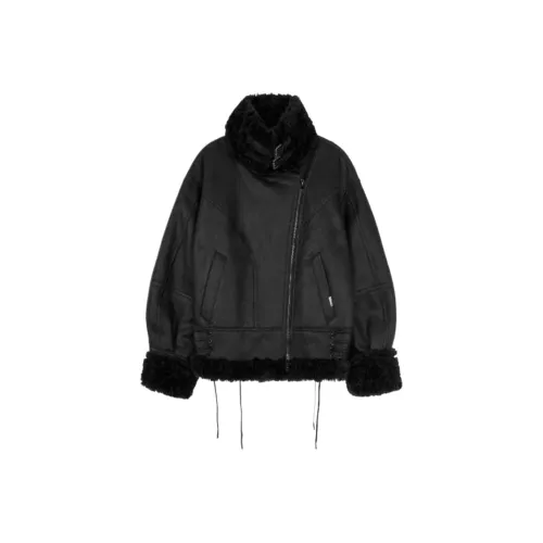 TREEMINGBIRD Винтаж Промытый Shearling Куртки и Пальто Женские