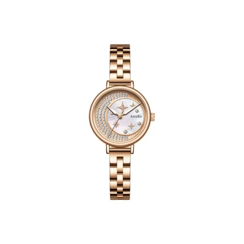 AOUKE Кварцевый механизм металлический ремешок женские часы цвет циферблата жемчужная раковина
