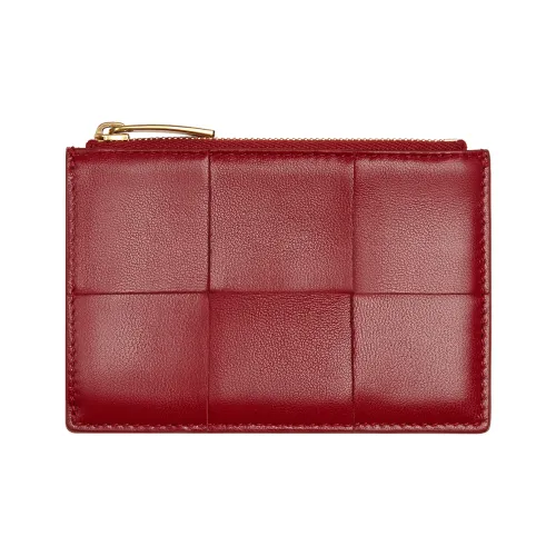 Bottega Veneta Sheepskin с коровьей кожей кошелек держатель для карт женский темно-красный