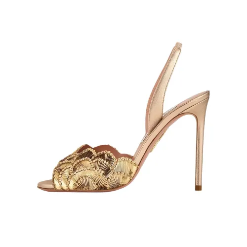 AQUAZZURA Ce Soir Узкий каблук one Ремень Сандалии 10,5 см Женские Золотые