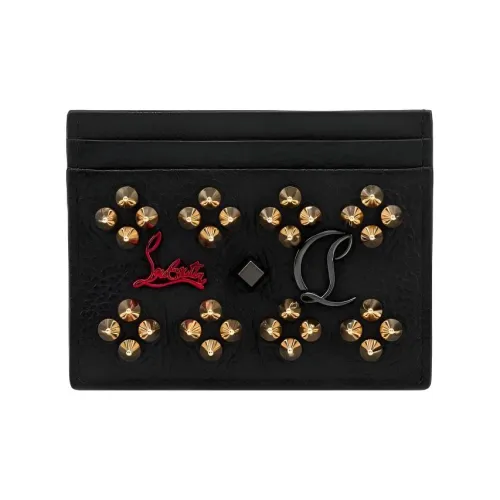 CL LUBOTING с рельефным узором держатель для карт телячья кожа женский черный