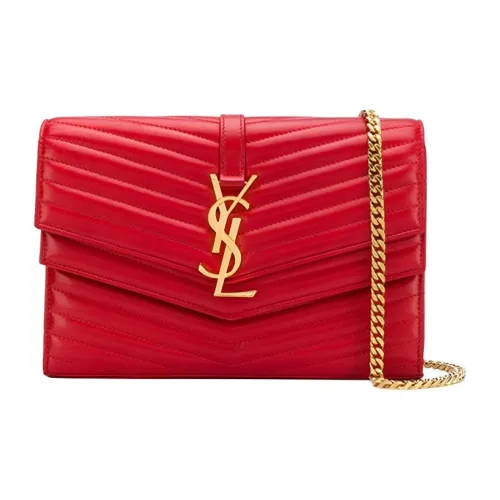 SAINT LAURENT Lambskin Сумка через плечо Женская Красная