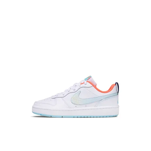 Nike Court Borough 2 Устойчивые к истиранию Низкие Кроссовки для скейтбординга Белые Детские