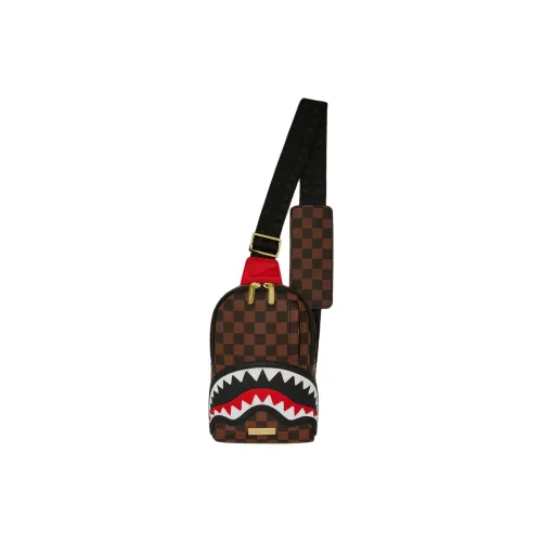 SPRAYGROUND Искусственная кожа Sling Сумка Унисекс Коричневый Шахматный узор