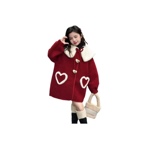 Giyu Красный Школьный возраст Шерстяное пальто