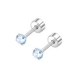 2 мм Прессовый Синий Спиральные Серьги-гвоздики [1 пара] Медицинская Сталь Титана