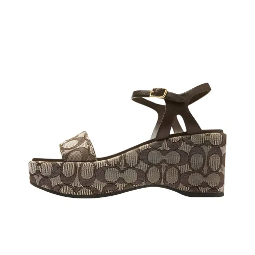 COACH one Ремень Сандалии 8 см Женские Коричневый