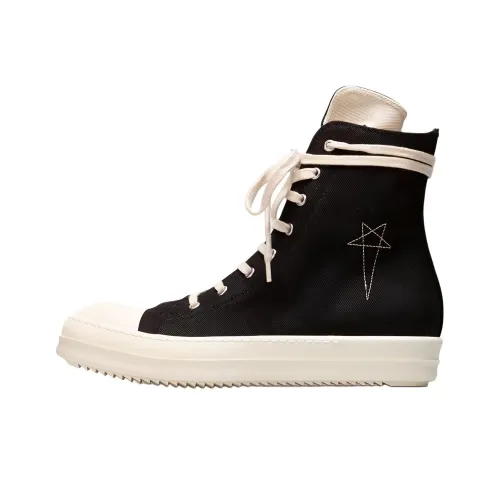 Rick Owens RO Высокие Топы Стильные Скейтбординг Мужские Черные