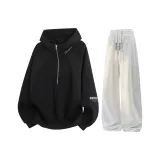 Чёрный топ + белый, серый, фотиния, K [с флисовой подкладкой, термический]