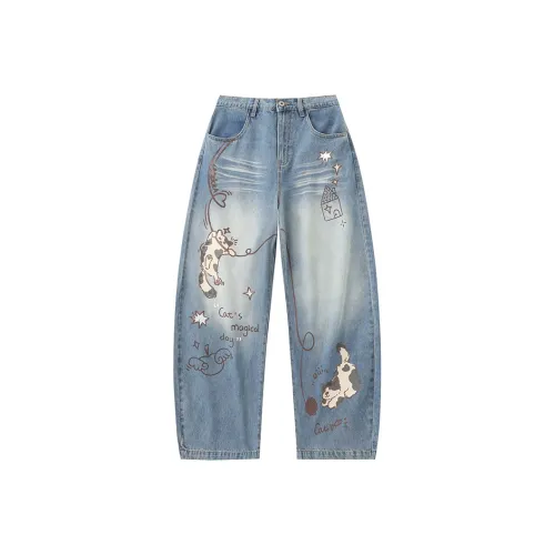 LAMLICKA Blue Unisex Jeans LAMLICKA Синий Унисекс Джинсы