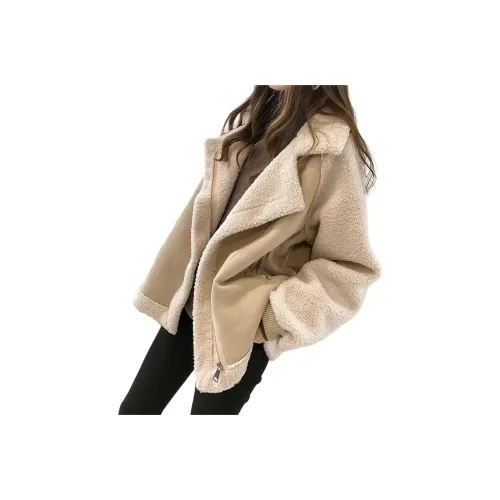 SRCG Абрикос Женские Бархатные Куртки