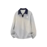 [Color Block Turn-down collar] Белый Фотиния Серый (с нежным кружевным логотипом на груди)