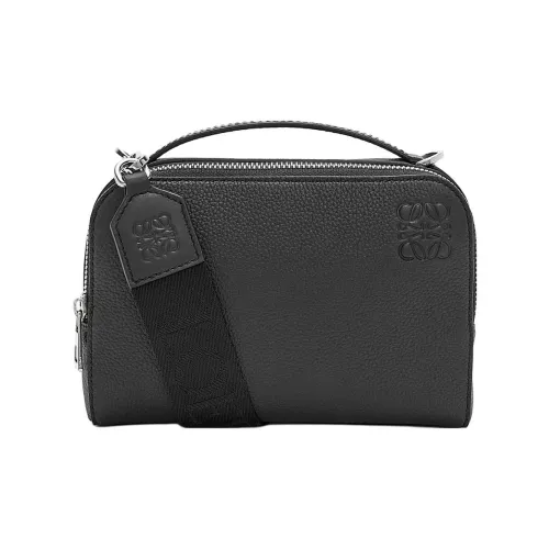 LOEWE Мягкая сумка Camera из крупнозернистой коровьей кожи сумка через плечо мини мужская черная