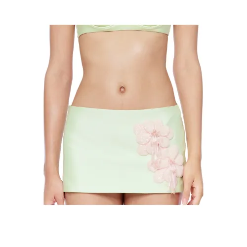 FANCI CLUB Цветочный Вышитый Мини-Юбка Повседневная Короткая Юбка Женская