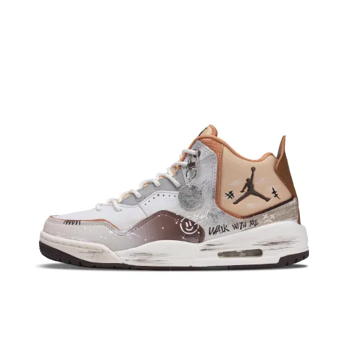 Jordan Courtside 23 Dawn Abrasion Resistant MID Топ Винтажные баскетбольные кроссовки Унисекс Белый Серый Коричневый