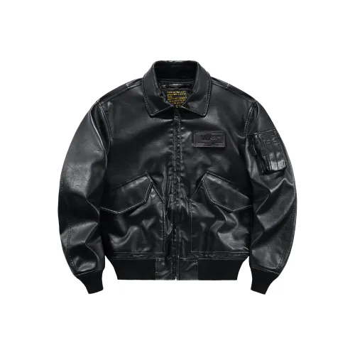 VIP Искусственная кожа Куртка Унисекс Черный