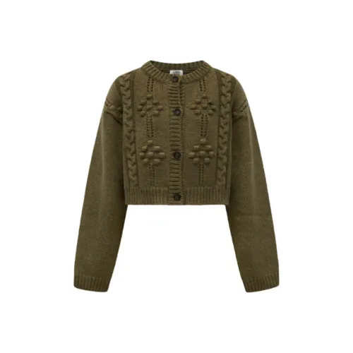 Letter From Moon Siena Цветочный дизайн Шерсть Кардиган Трикотаж Женские