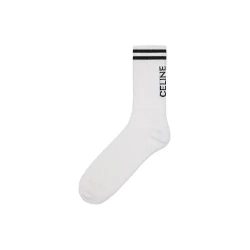 CELINE 1 Pack White Men's Knee-High Socks CELINE 1 Пачка Белые Мужские Носки до колена