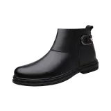 Черные утепленные туфли